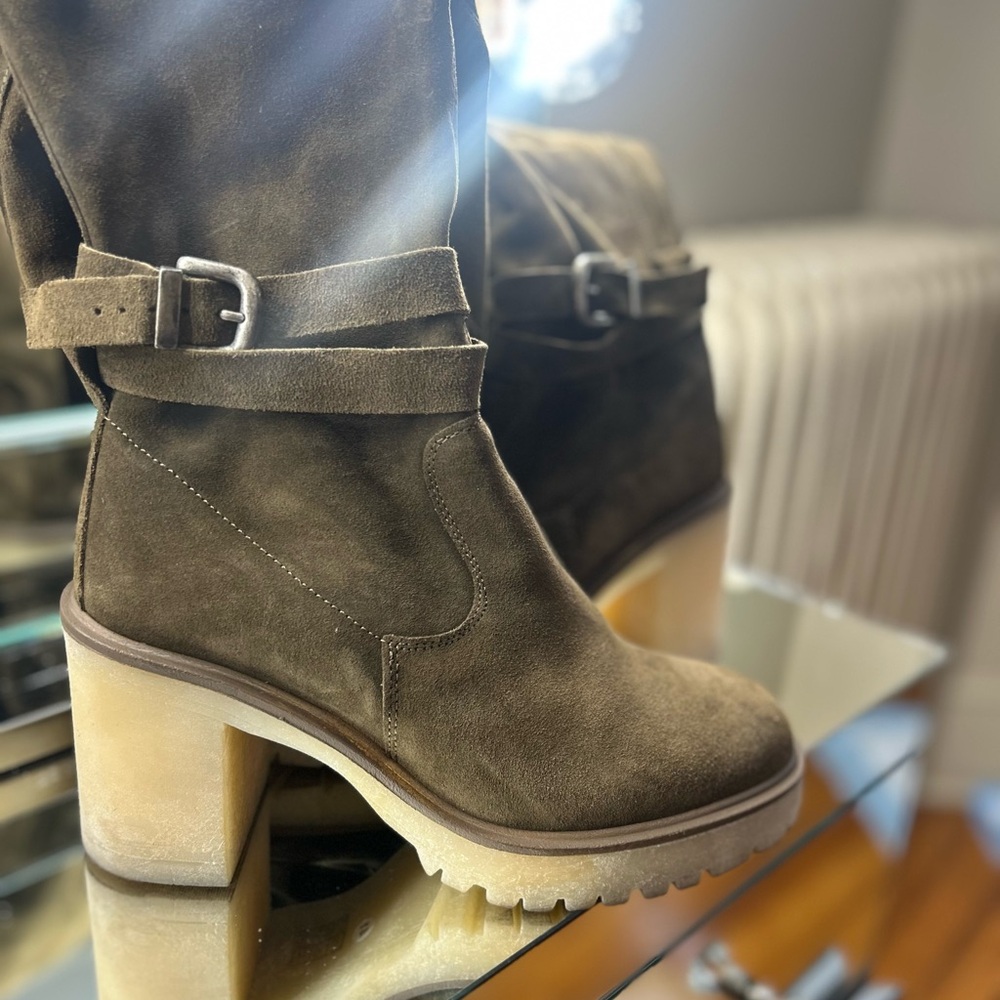 Free People Jasper Tall Boot- Military Brown Size 41 (10)